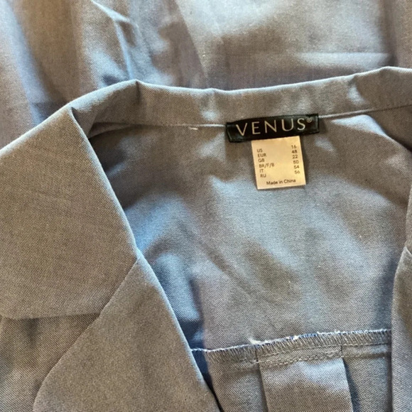 Venus dress size 16 chambray blue sleeveless elastic waist surplice top causal - Picture 7 of 8